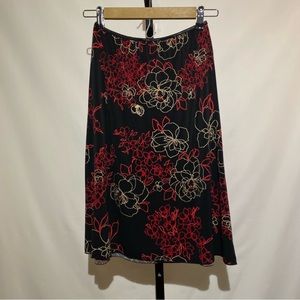 Wrapper 90s floral midi skirt